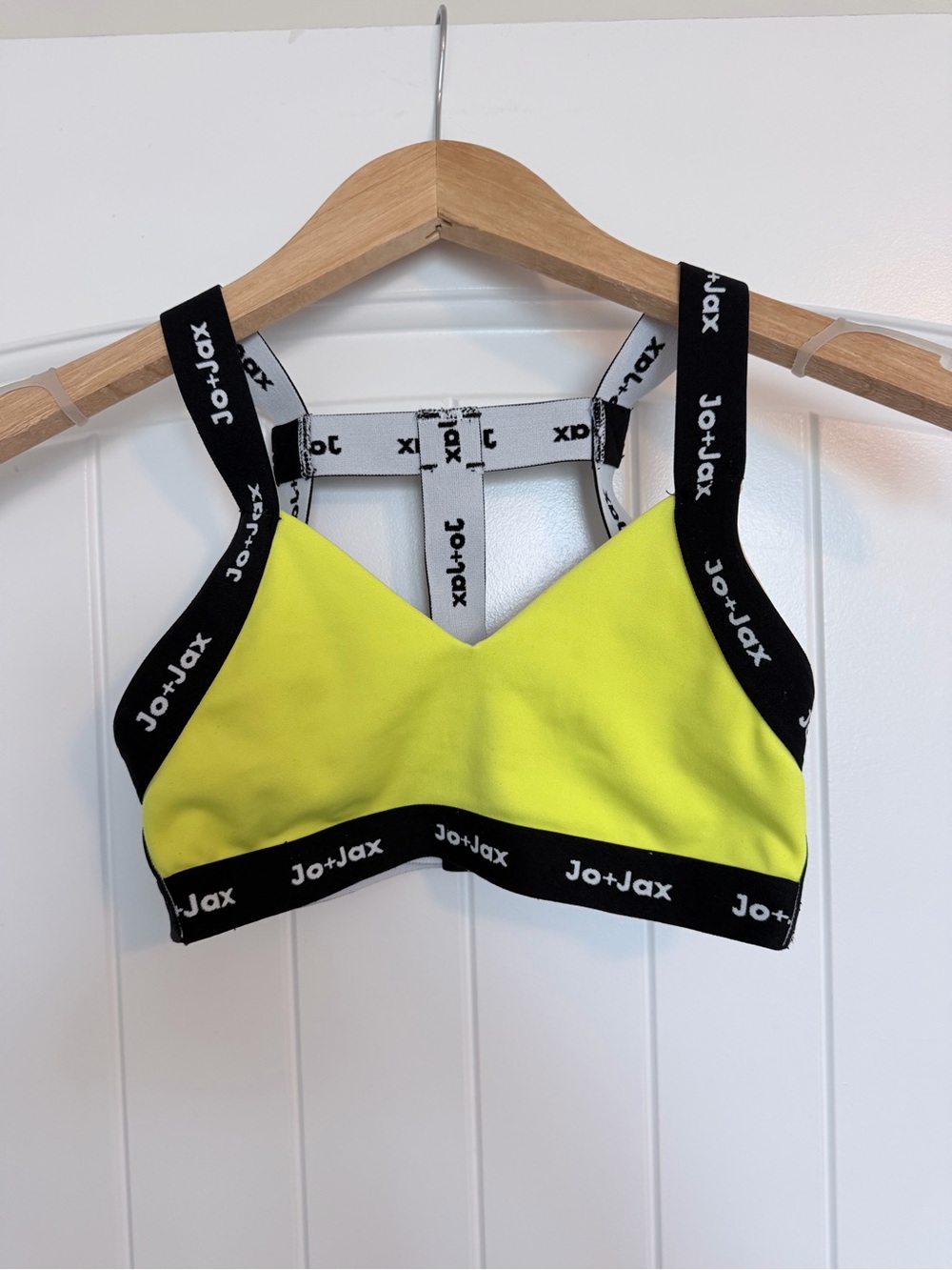 Jo+Jax Roxy Neon Yellow Black Logo Strappy Dance Top Youth Large 12